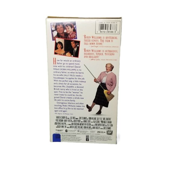 Mrs. Doubtfire VHS1 996 Robin Williams Sally Field Comedy Drama Divorce Funny - Picture 2 of 3